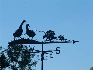 Geese in country weather vane